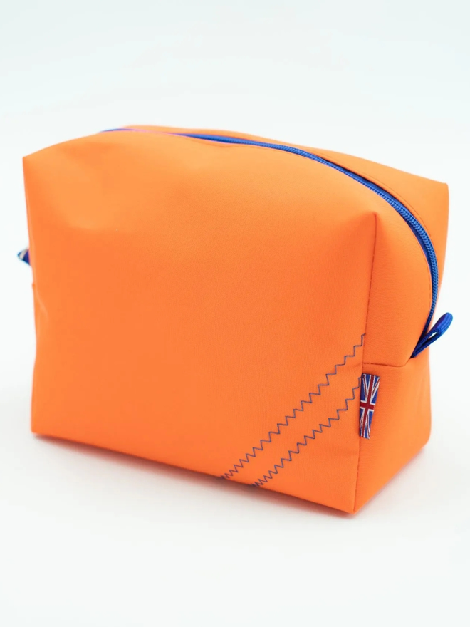 cube square wash bag orange