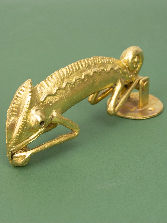 Ghanaian Ashanti Brass Door Knocker 'Chameleon'