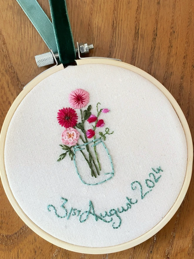 Miniature embroidered bouquet