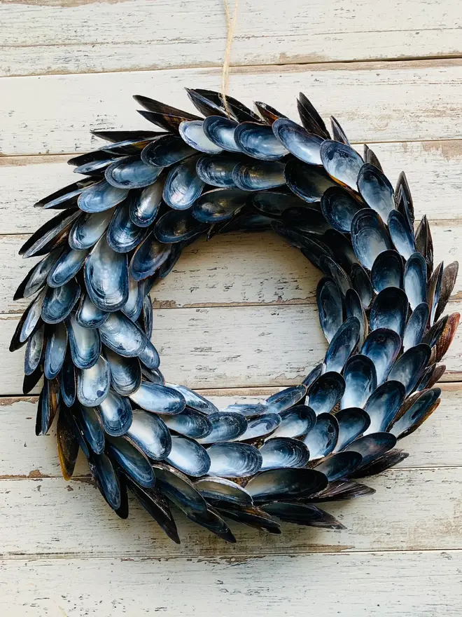 Extra Large Mussel Shell Wreath