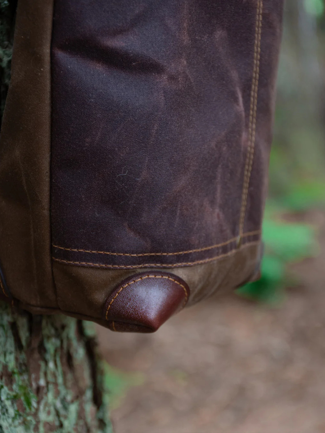 waxed cotton cross body field bag