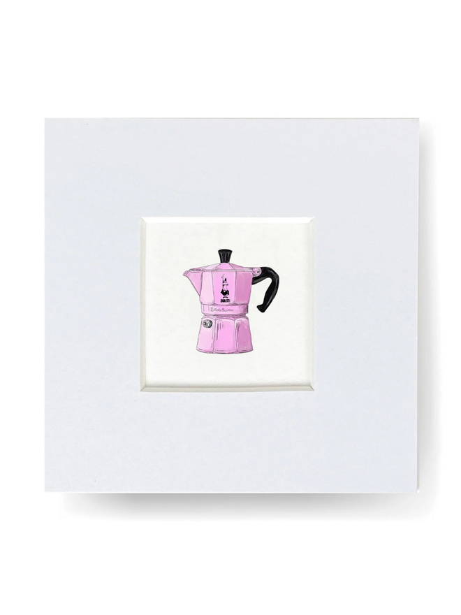Pink coffee pot print