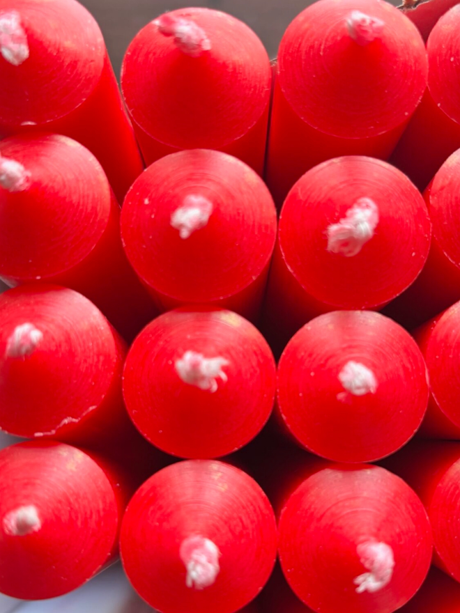 Boxed Candles. Candles in red.