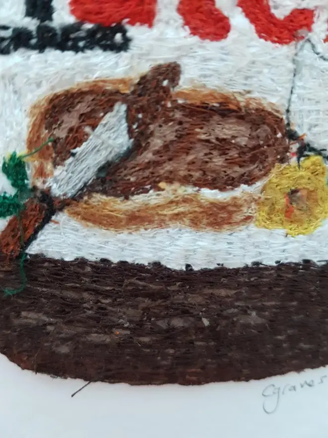 Nutella Tub Kitchen Embroidery Wall Art