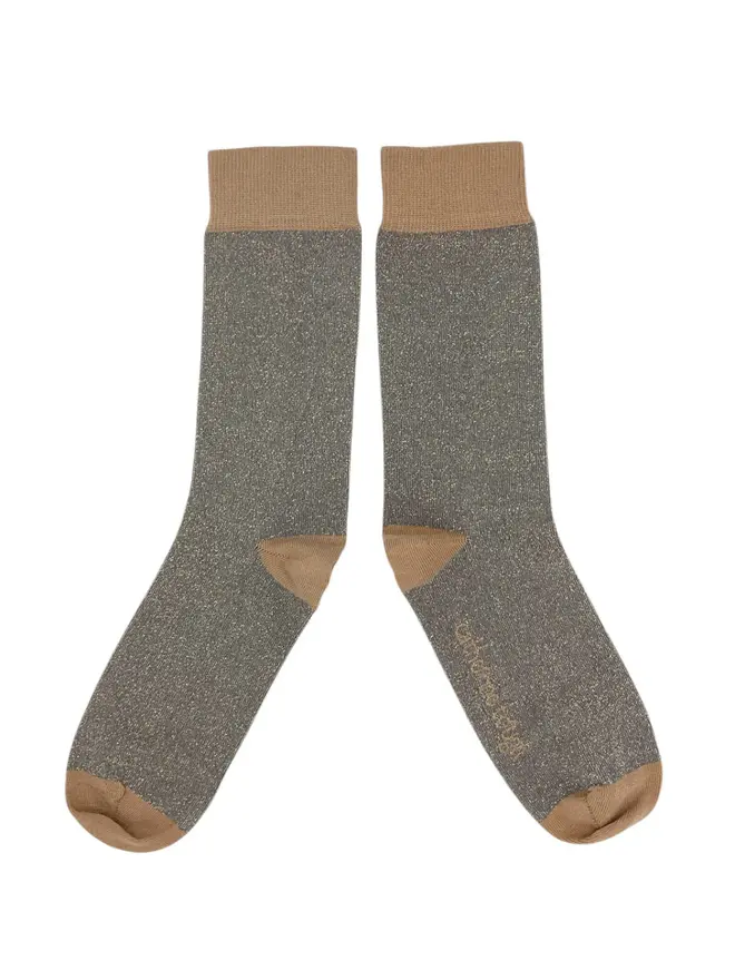 Women's Glitter Organic Cotten Ankle Socks, a pair of colourful patterned socks sitting on a plain white surface. 