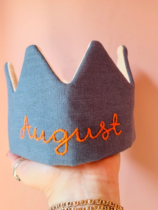 Blue crown name crown birthday crown birthday gift handmade crown 