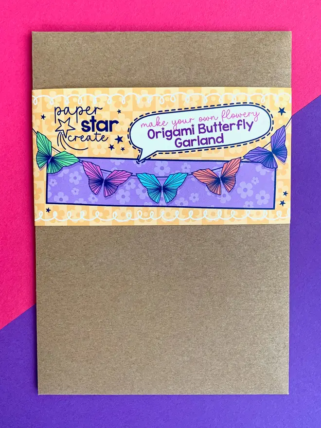 Origami Butterfly Garland Kit: Floral Patterned Paper Craft