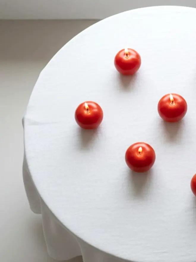 Red Mini Globe Trio Tomato Candles