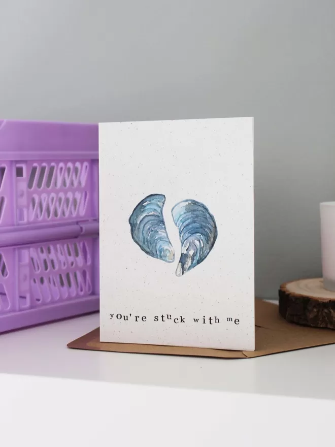 'You're Stuck With Me' Card being displayed on shelf