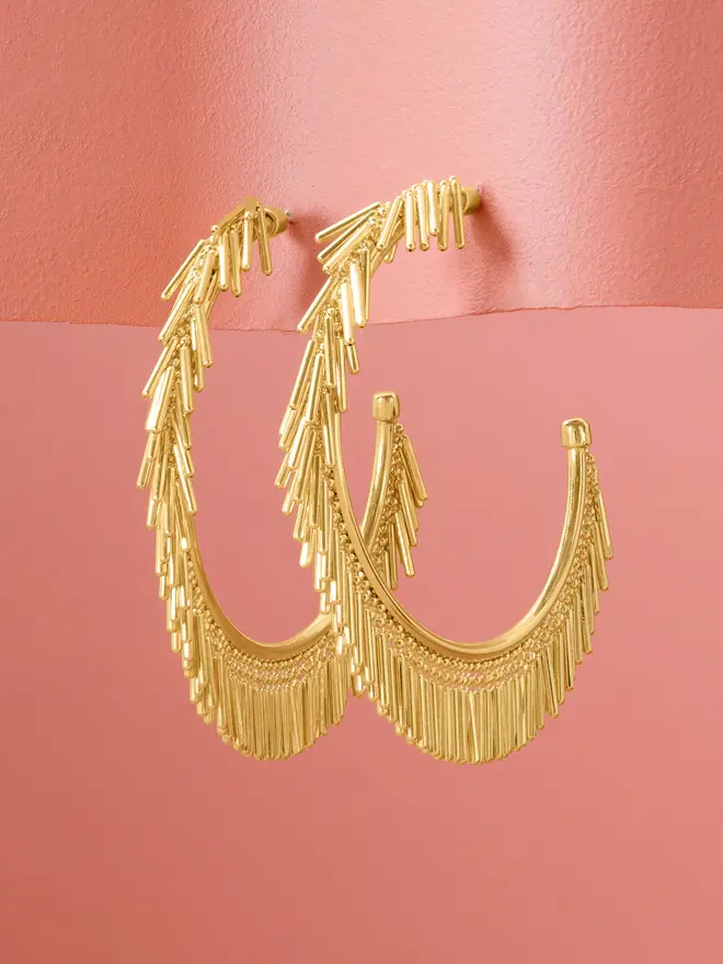 Large Tassel Hoop Earrings