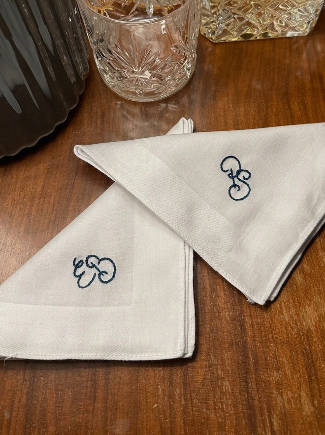 Embroidered Initial Handkerchief