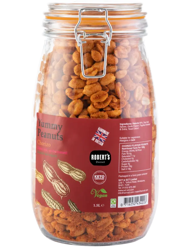 Yummy Peanuts Glass Jar