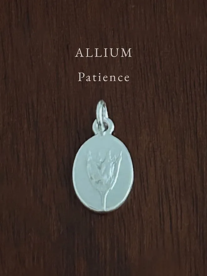 Allium Medal Charm ~ Sterling Silver