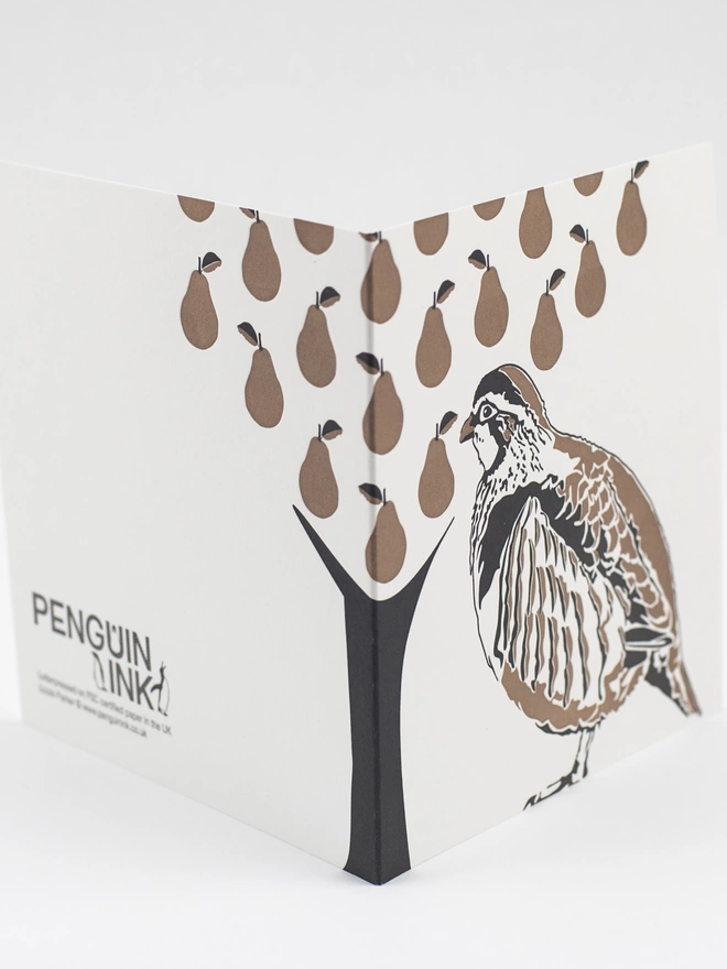 This image shows how the design wraps around the back of this Christmas card giving a 3D feel