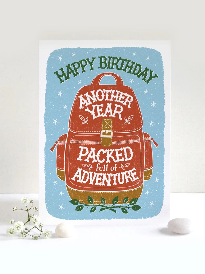 backpacking birthday card