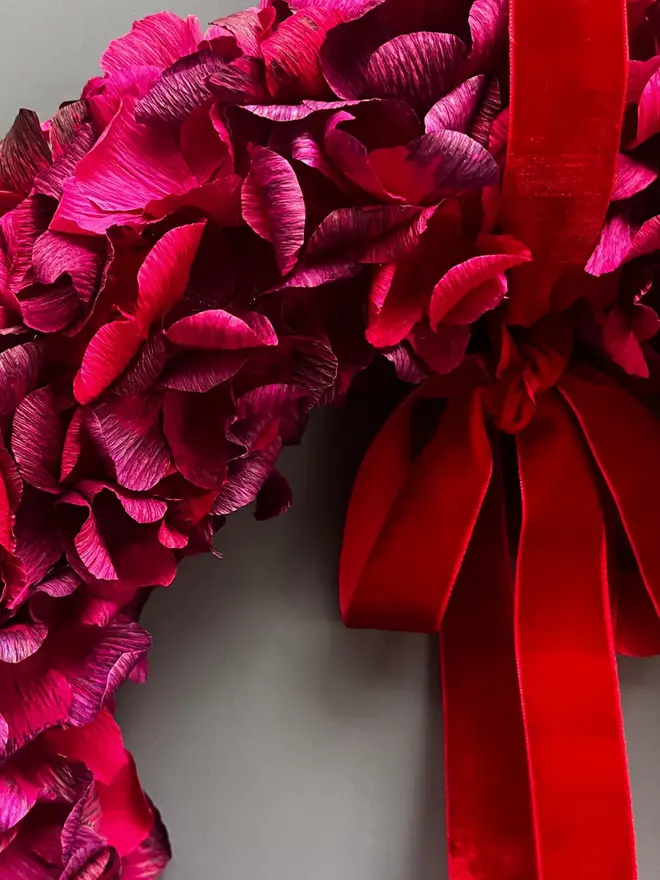 Magenta & Plum Assorted Crepe Paper Wreath