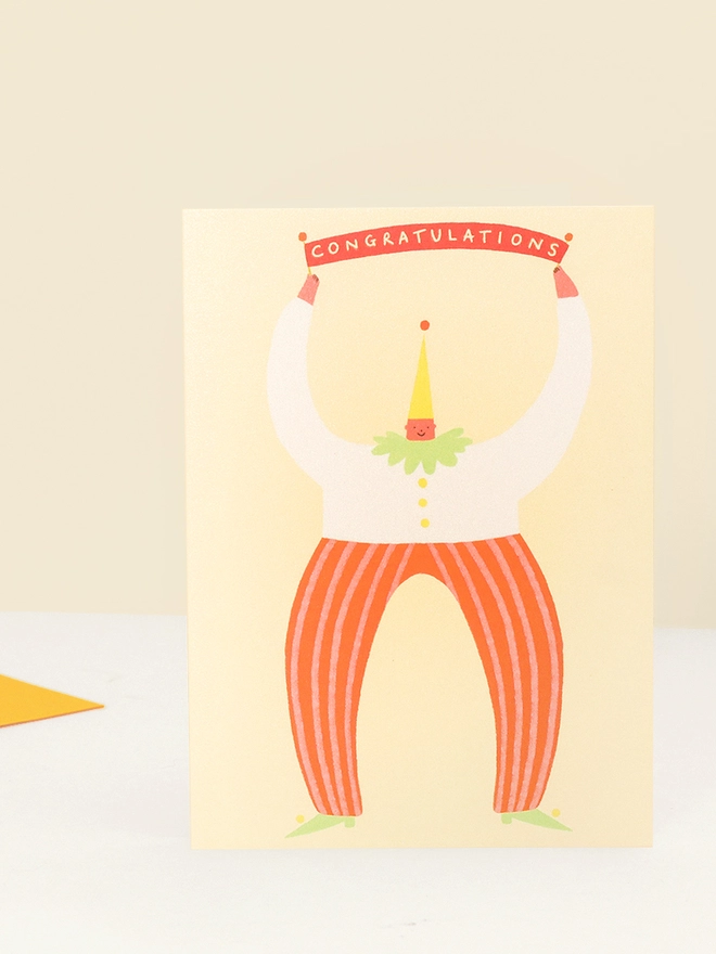 'Congratulations' Happy Clown New Baby Card