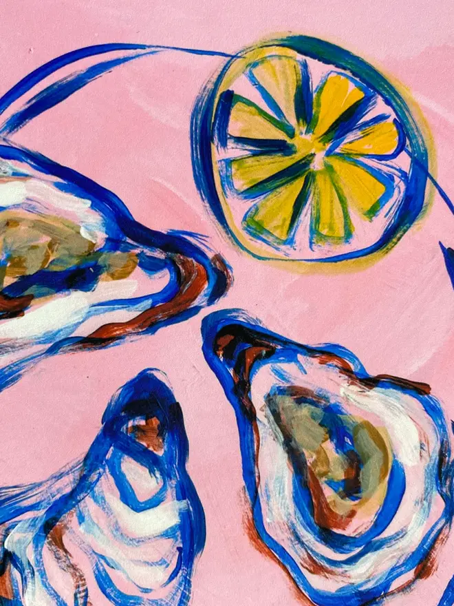 lemon oysters wall art print 