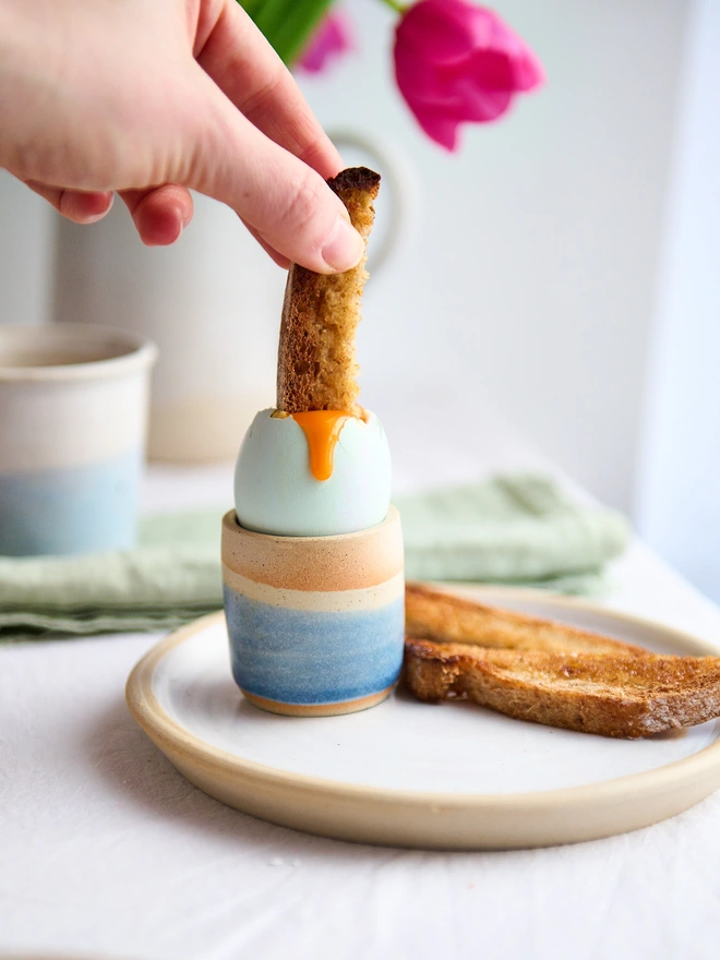 egg cup and plate