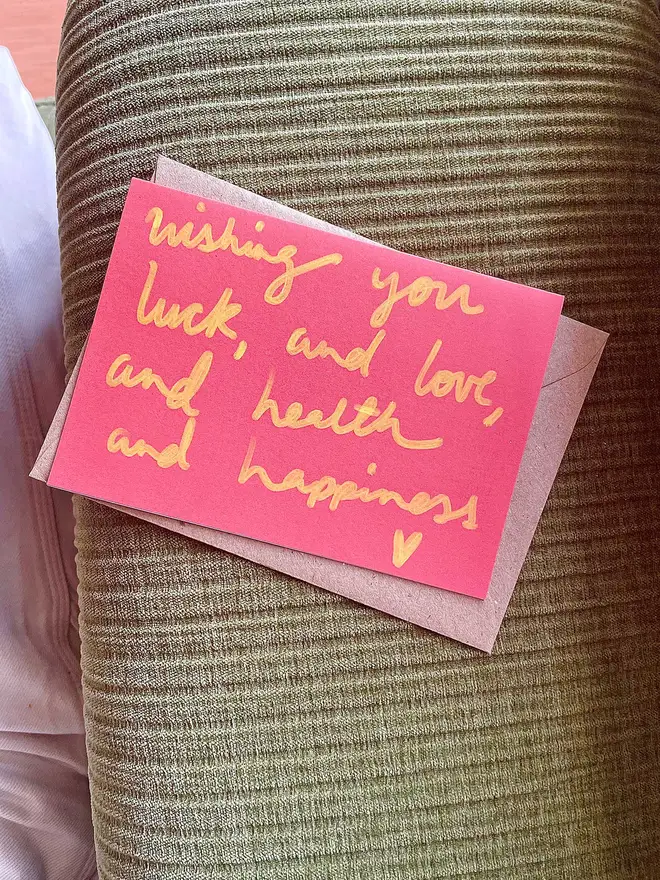 Wishing you love and luck!