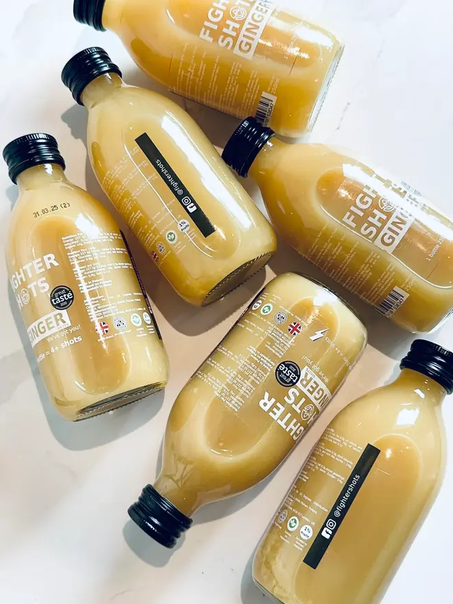 organic ginger shots dosing bottles