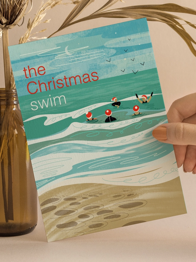 The Christmas swim greeting card