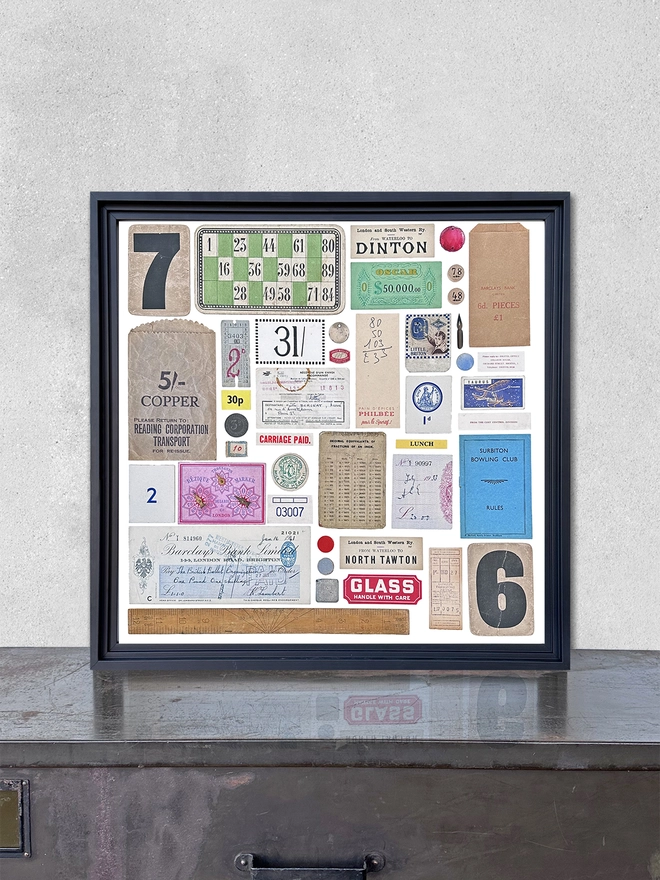 EPHEMERA ARTWORK IN FRAME