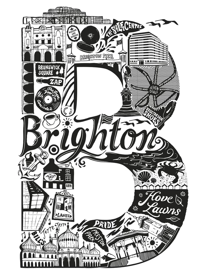 brighton letter B print