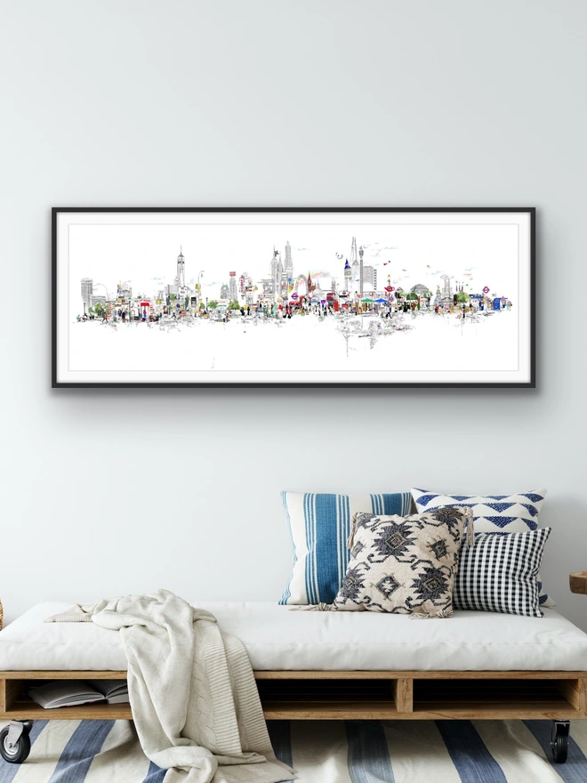 London To New York Panoramic View 2022 Print