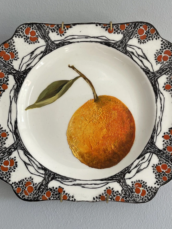 mandarin painting on plate