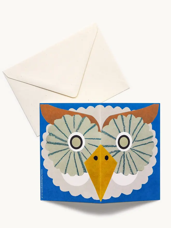 owl mask card with eye cut outs