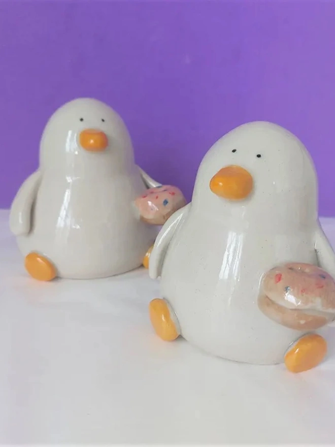 Duncan's Doughnut Duck Ceramic Sculpture