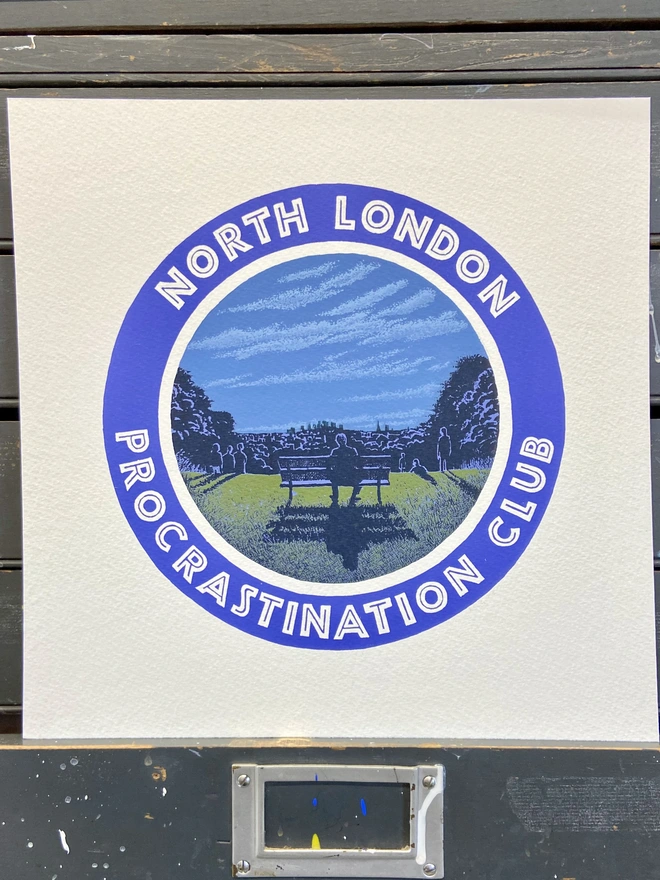 north london procrastination club screenprint