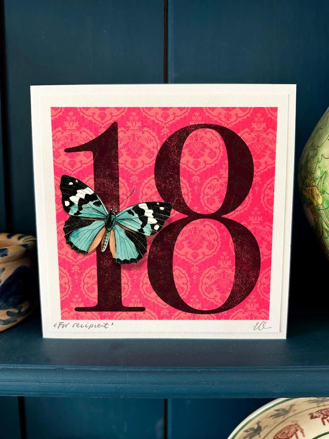 18th birthday butterflygram displayed in home