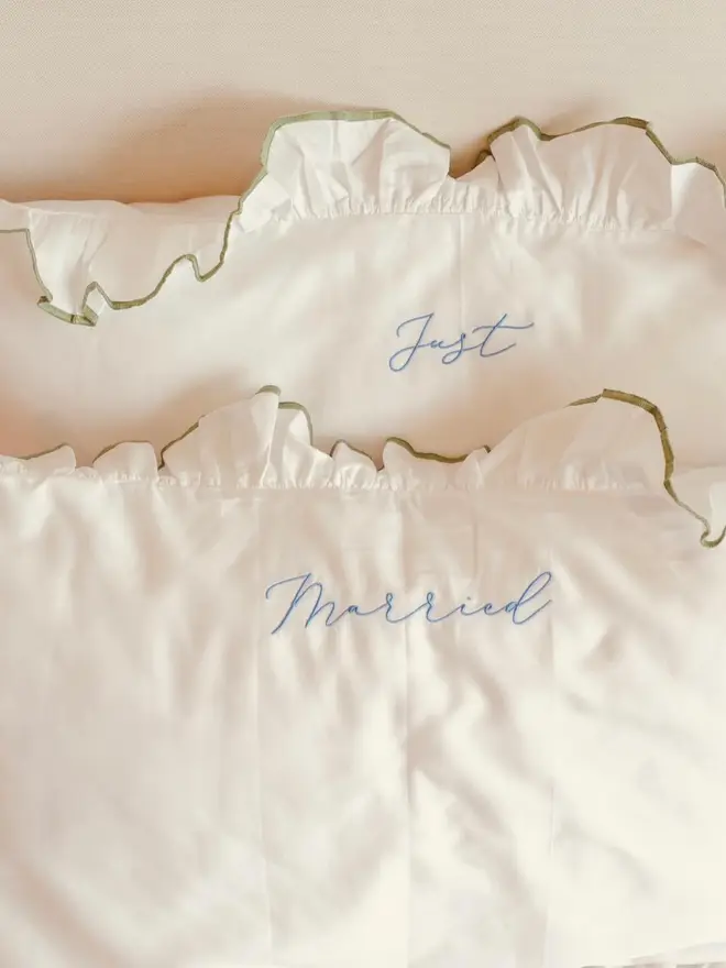 'Just Married' Luxury Cotton Pillow Cases