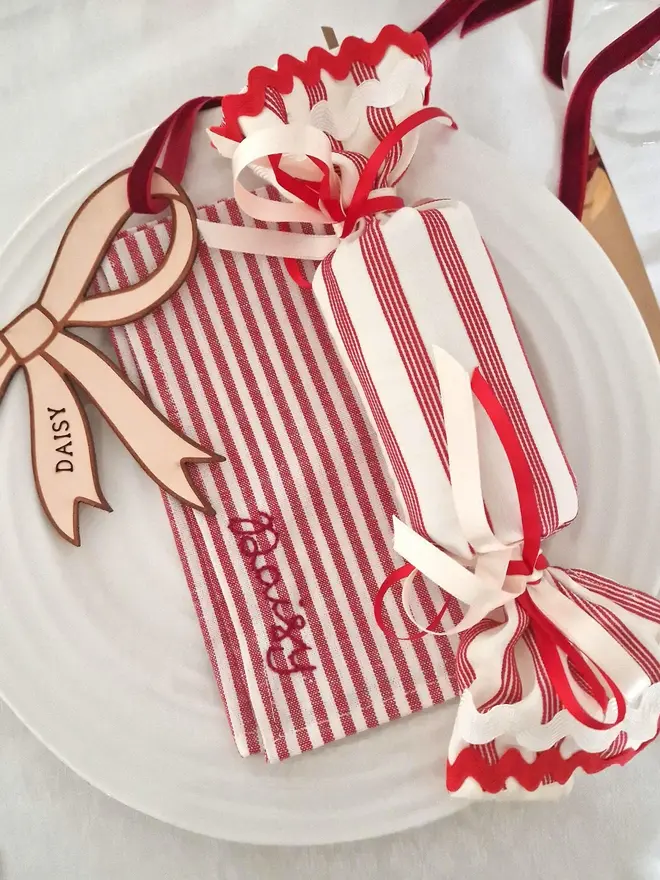 Personalised Hand Embroidered Name Napkins 