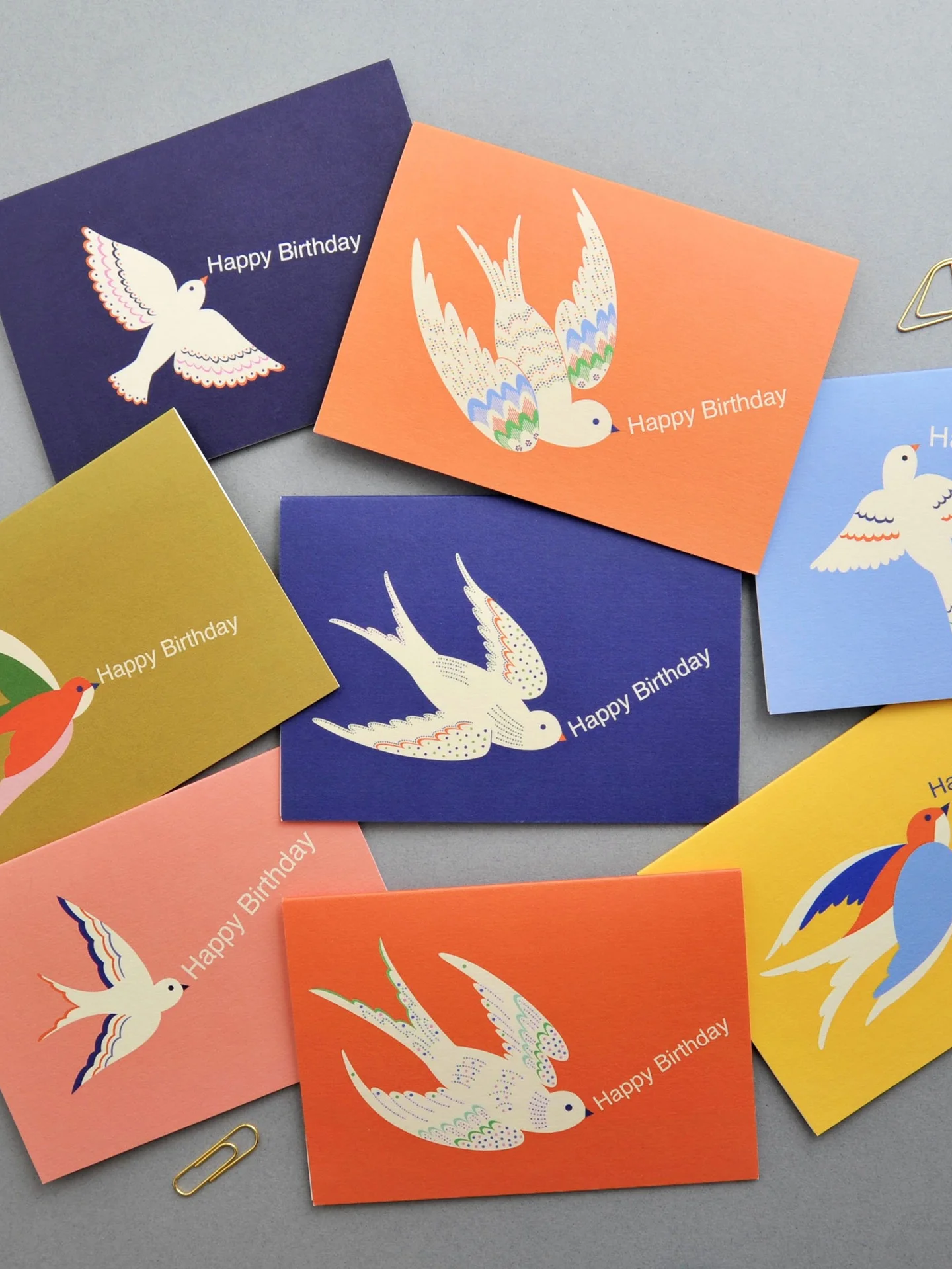 'Happy Birthday' Bird Notecards Set (Pack Of 8)