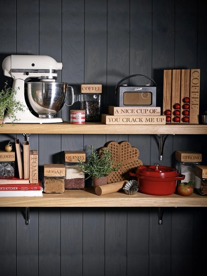 Personalised Oak Shelf with Brackets (Deep)