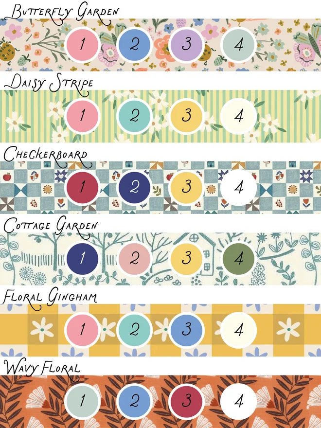 Cooper and Fred colour options for drawstring of quilted easter bunny bag