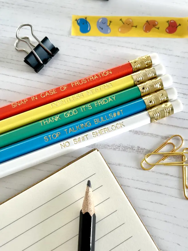 Sarcastic Work Place Inspired Pencil Set (Set of 5)