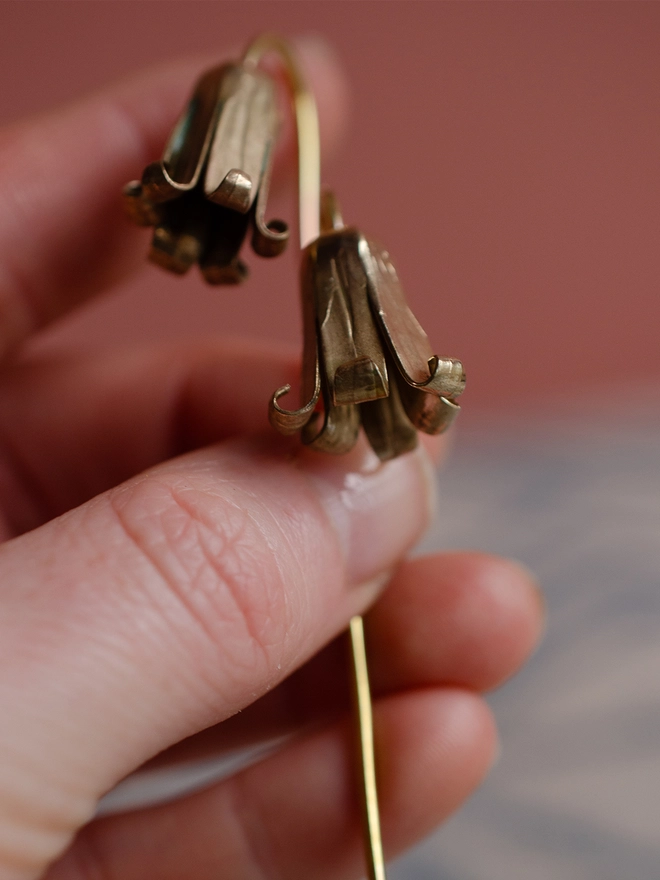 Handmade Brass Blue Bell Stem By Ellen Lou