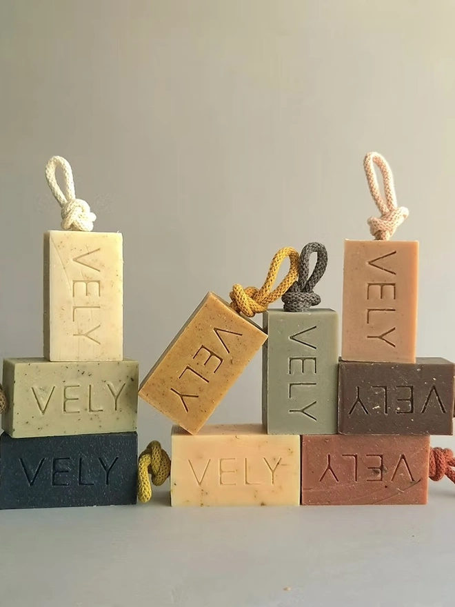 Dead Sea Clay Natural Soap On A Rope "Sea Meditation"