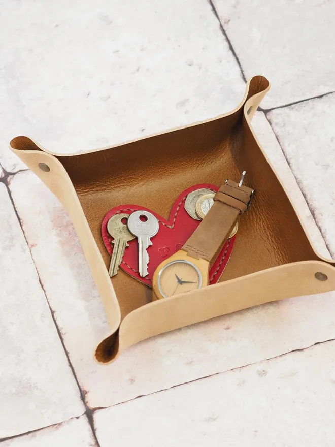 leather key dish 3rd anniversary gift