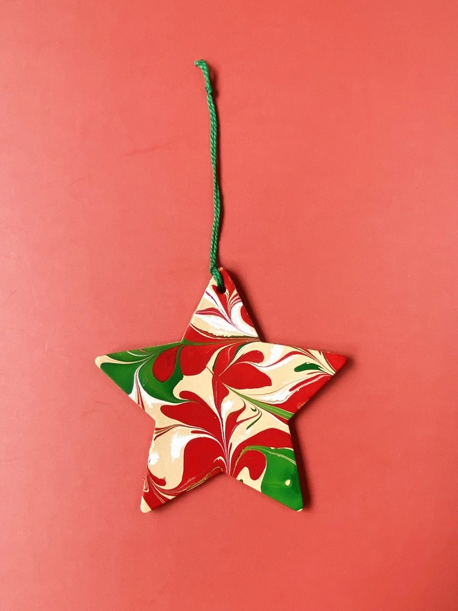 marbled christmas star decoration crafting kit christmas colours