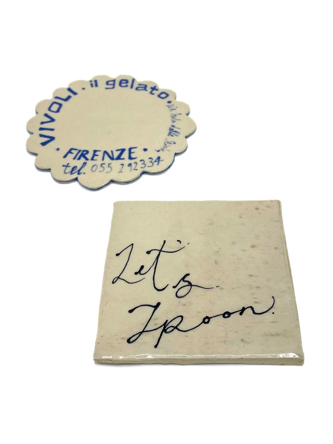 Let's Spoon Ceramic Coaster