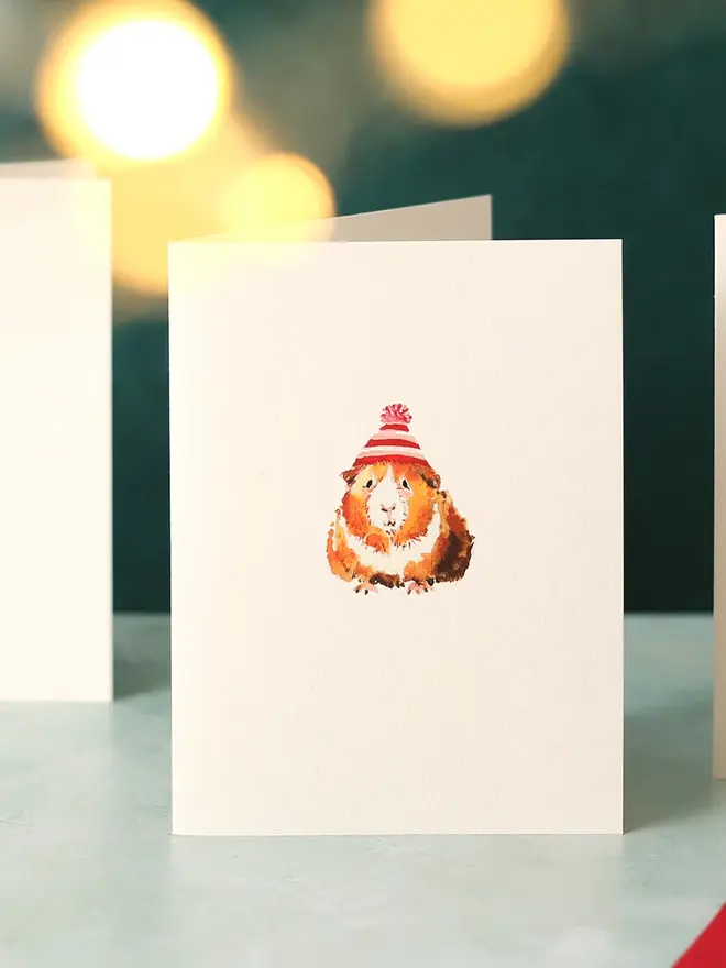 guinea pig mini christmas card