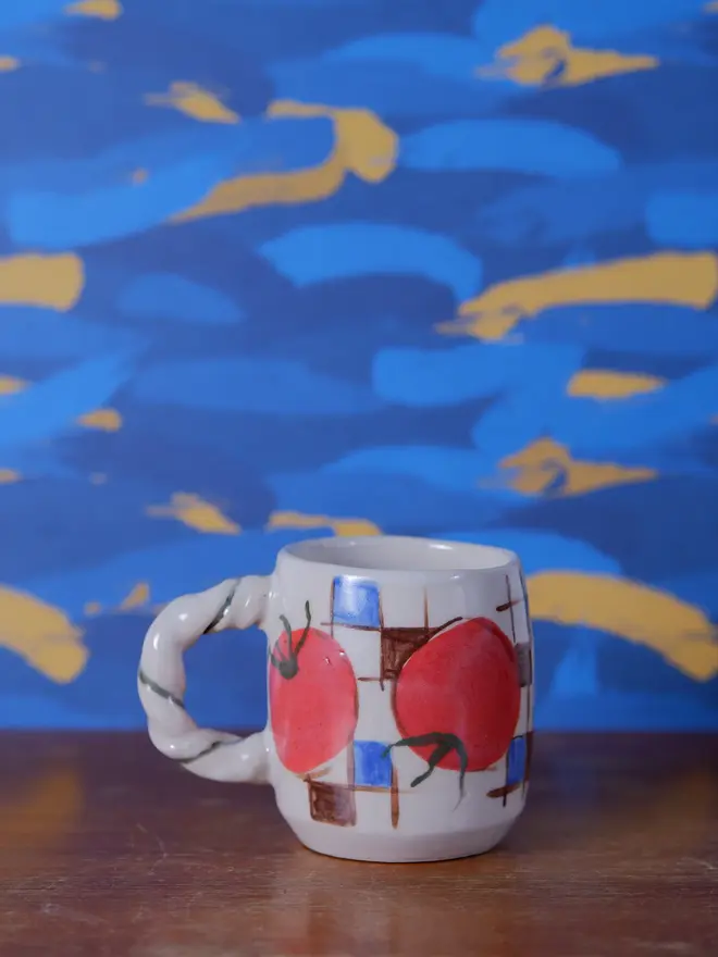 tomatoes checked ceramic mug