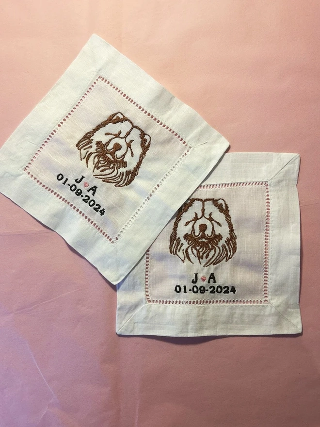 Personalised Dog Cocktail Napkins (Set Of 2)