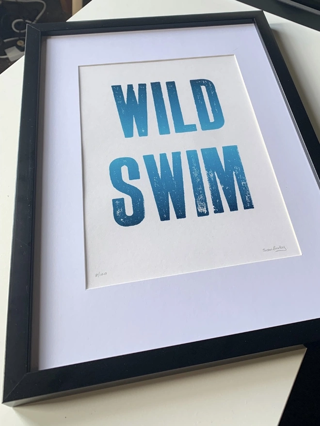 'Wild Swim' Original Letterpress Print Limited Edition