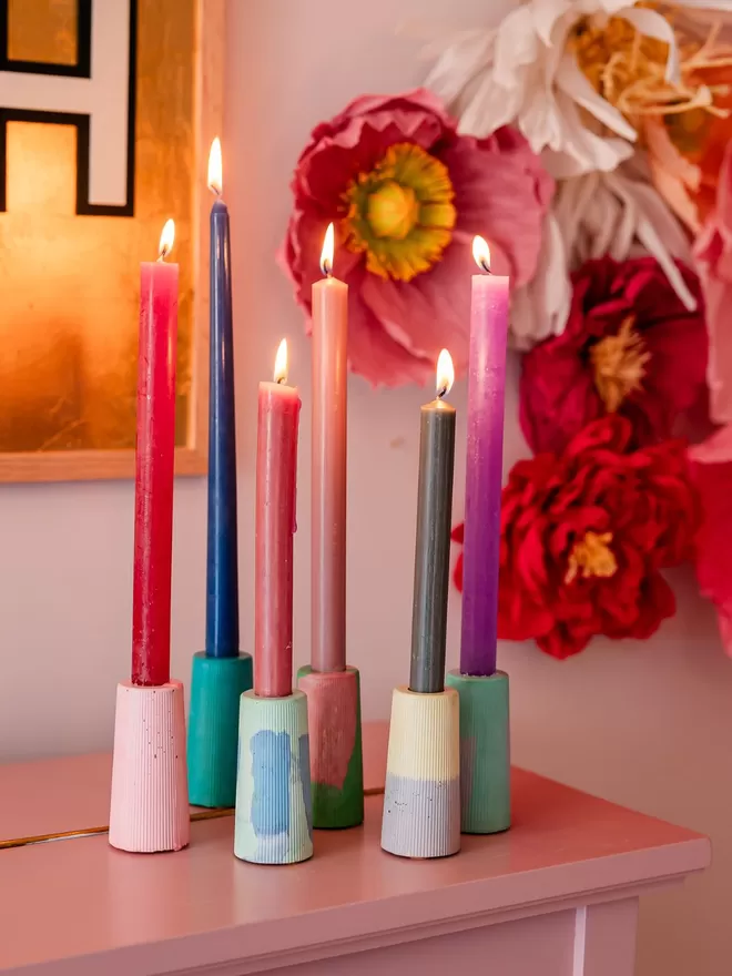 Tall Concrete Candle Holder